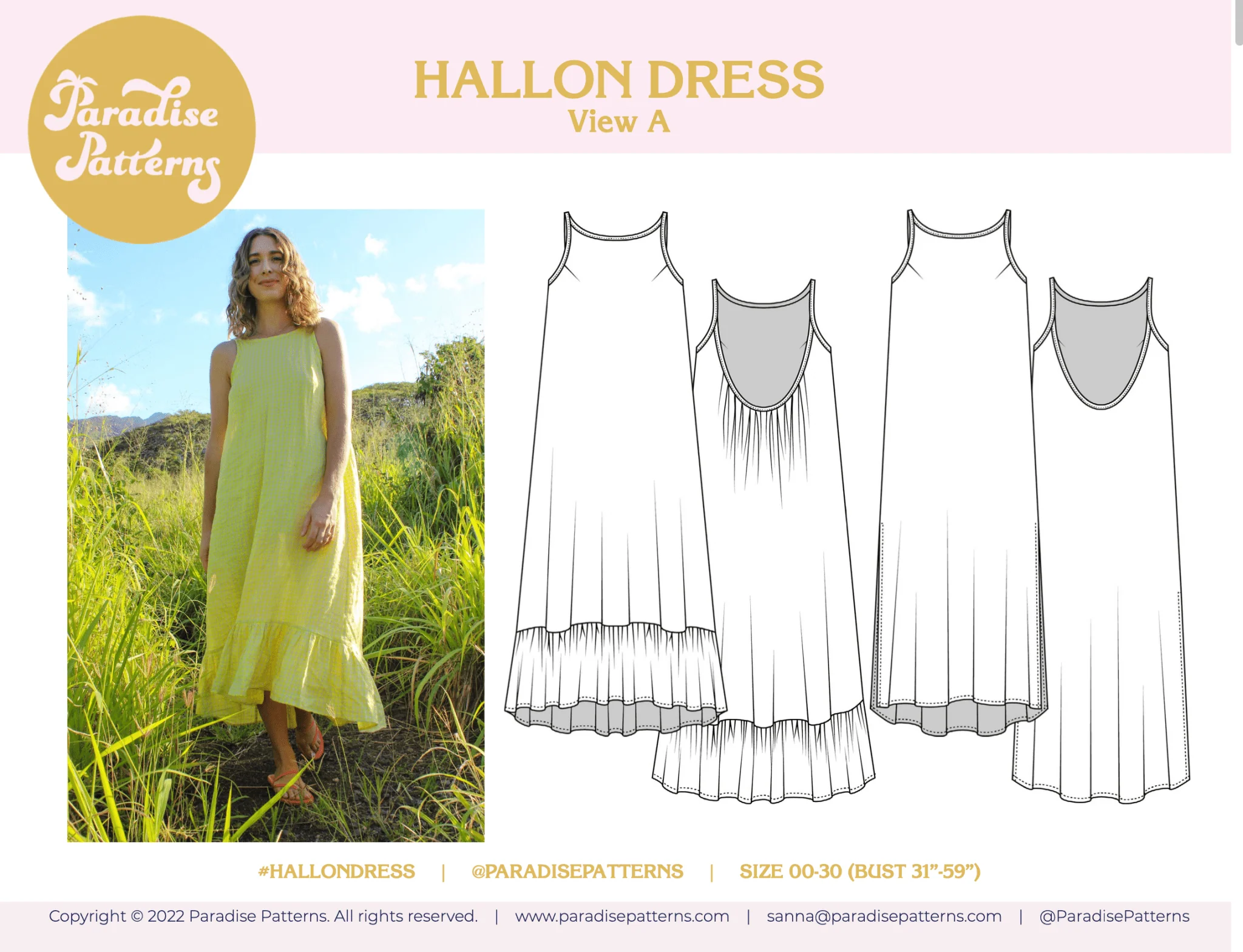Hallon Dress PDF Pattern - Paradise Patterns - Image 2