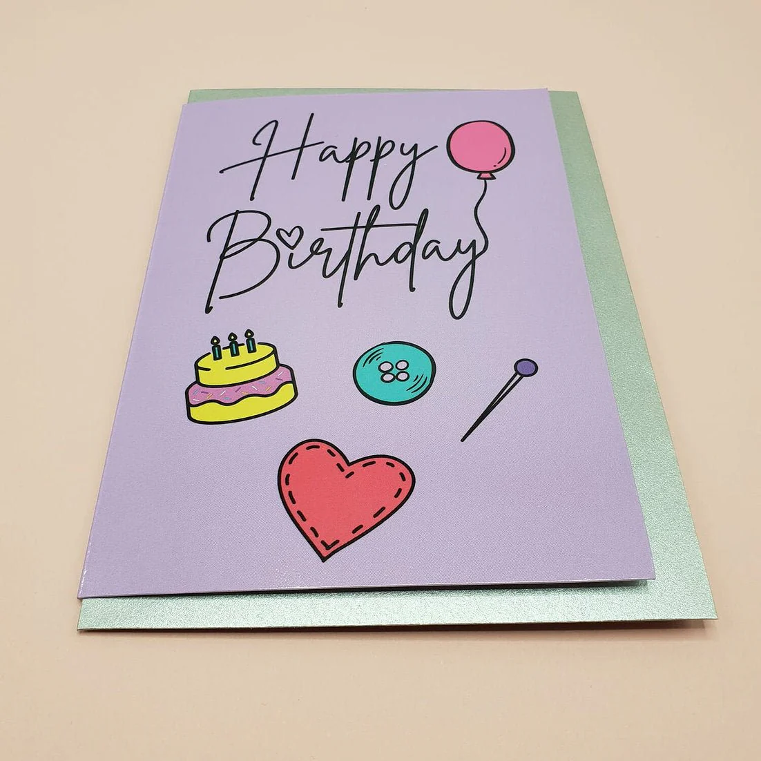 "HAPPY BIRTHDAY" Sewing Themed Greeting Card - Sew Anonymous - Image 3