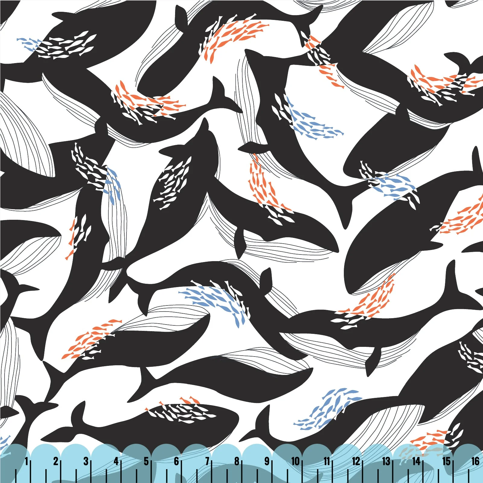 Happy Whales - Coexisting - Ophelia Pang - Cloud 9 Fabrics - Modal Rayon - Image 6