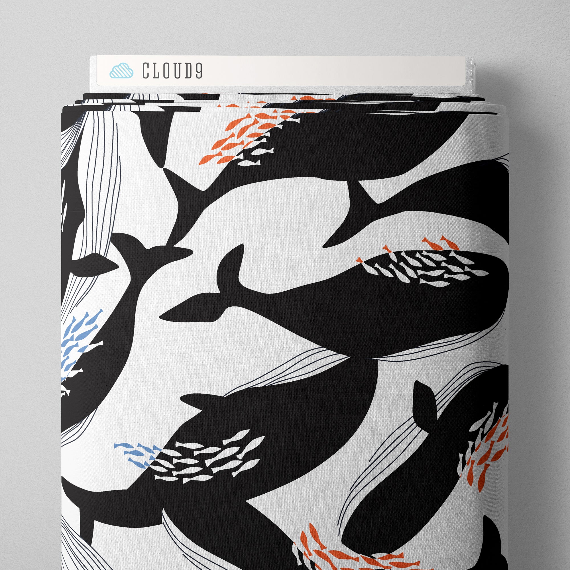 Happy Whales - Ophelia Pang - Canvas Collective - Cloud 9 Fabrics - Canvas