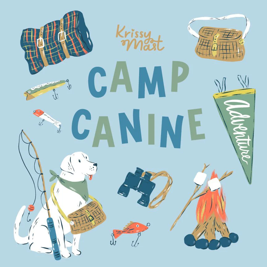 Headed for Adventure - Blue - Camp Canine - Krissy Mast - Cloud 9 Fabrics - Poplin - Image 2