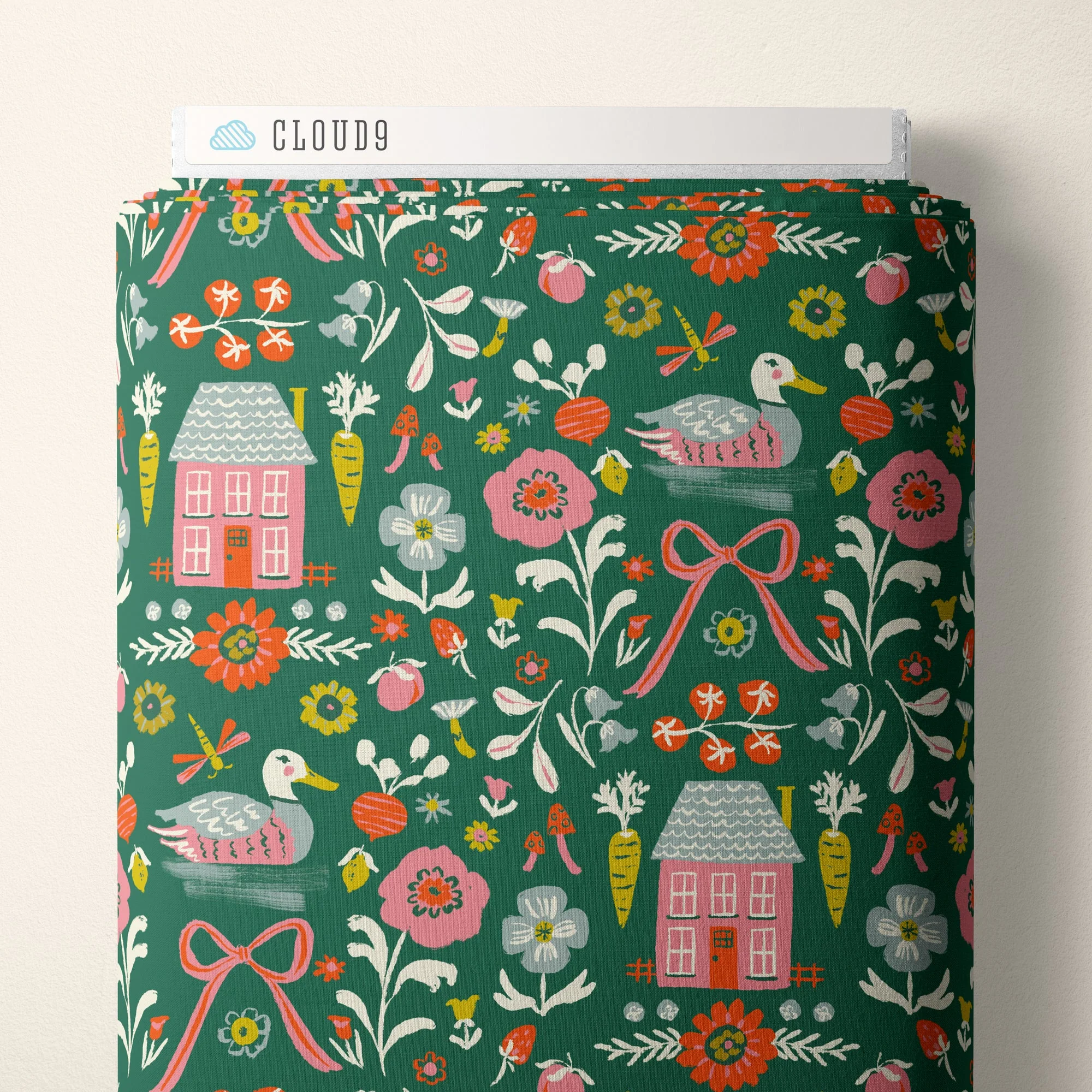 Homestead - Green - Happy Homestead - Samantha Johnson - Cloud 9 Fabrics - Poplin