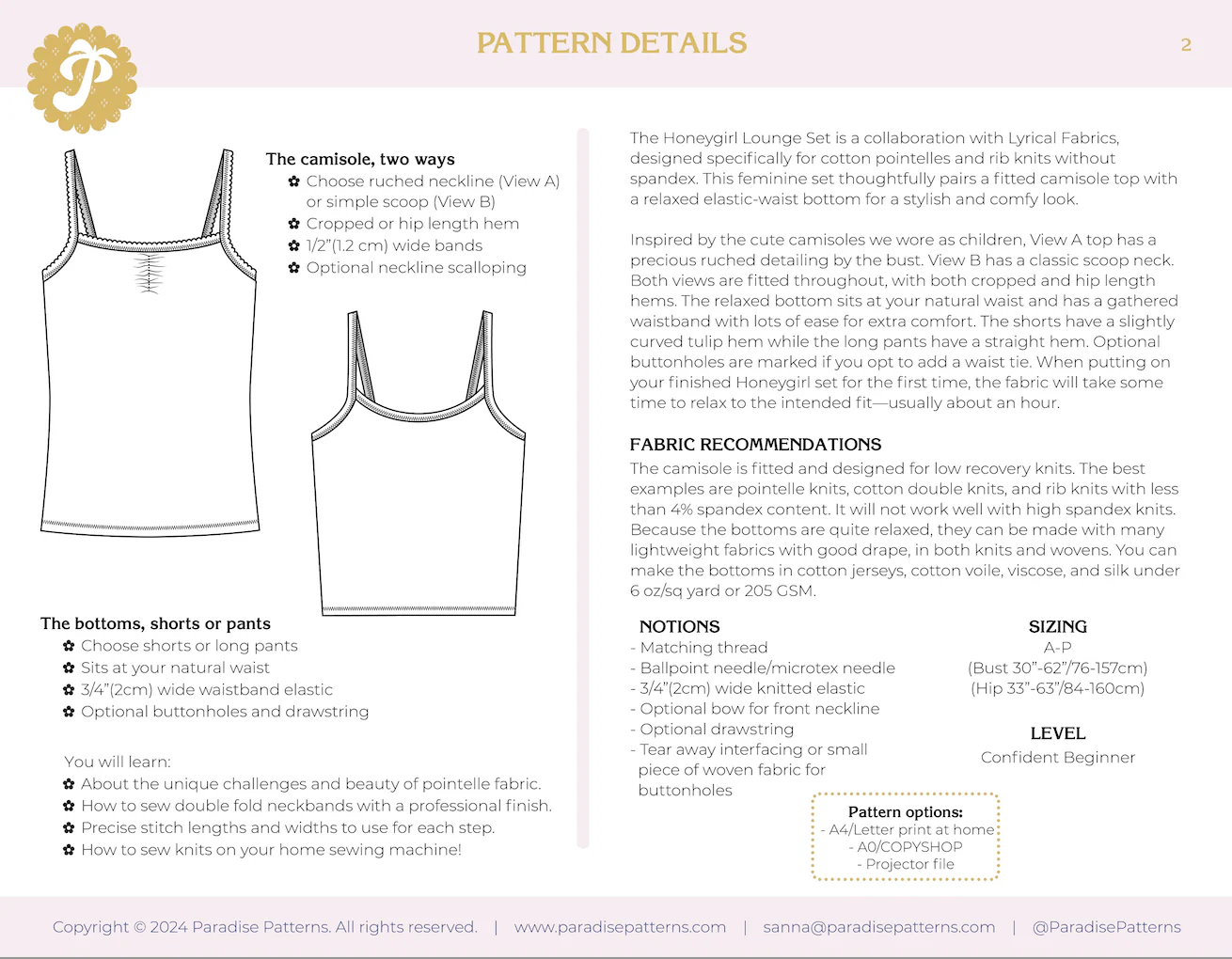 Honeygirl Lounge Set PDF Pattern - Paradise Patterns - Image 26