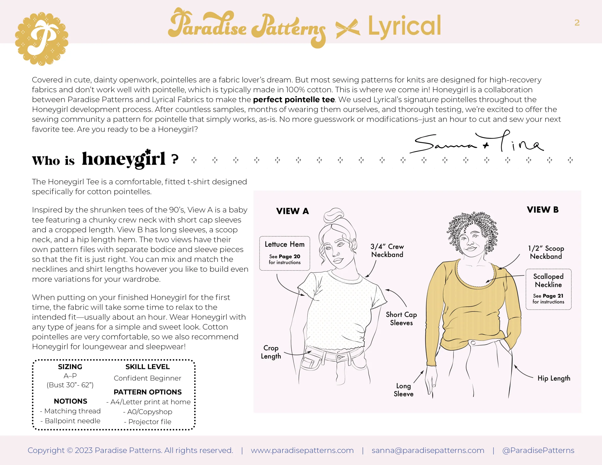Honeygirl Tee PDF Pattern - Paradise Patterns - Image 13