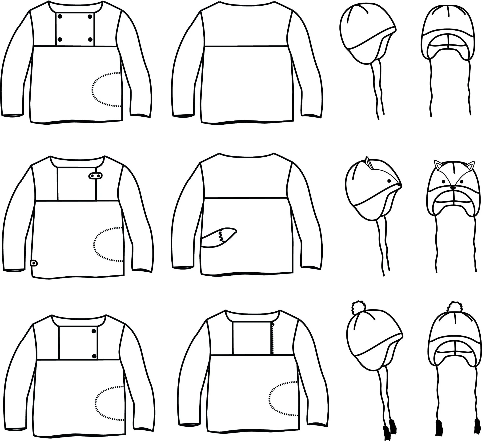 Hugo Sweatshirt & Hat Set Sewing Pattern - Baby 6M/4Y - Ikatee - Image 13