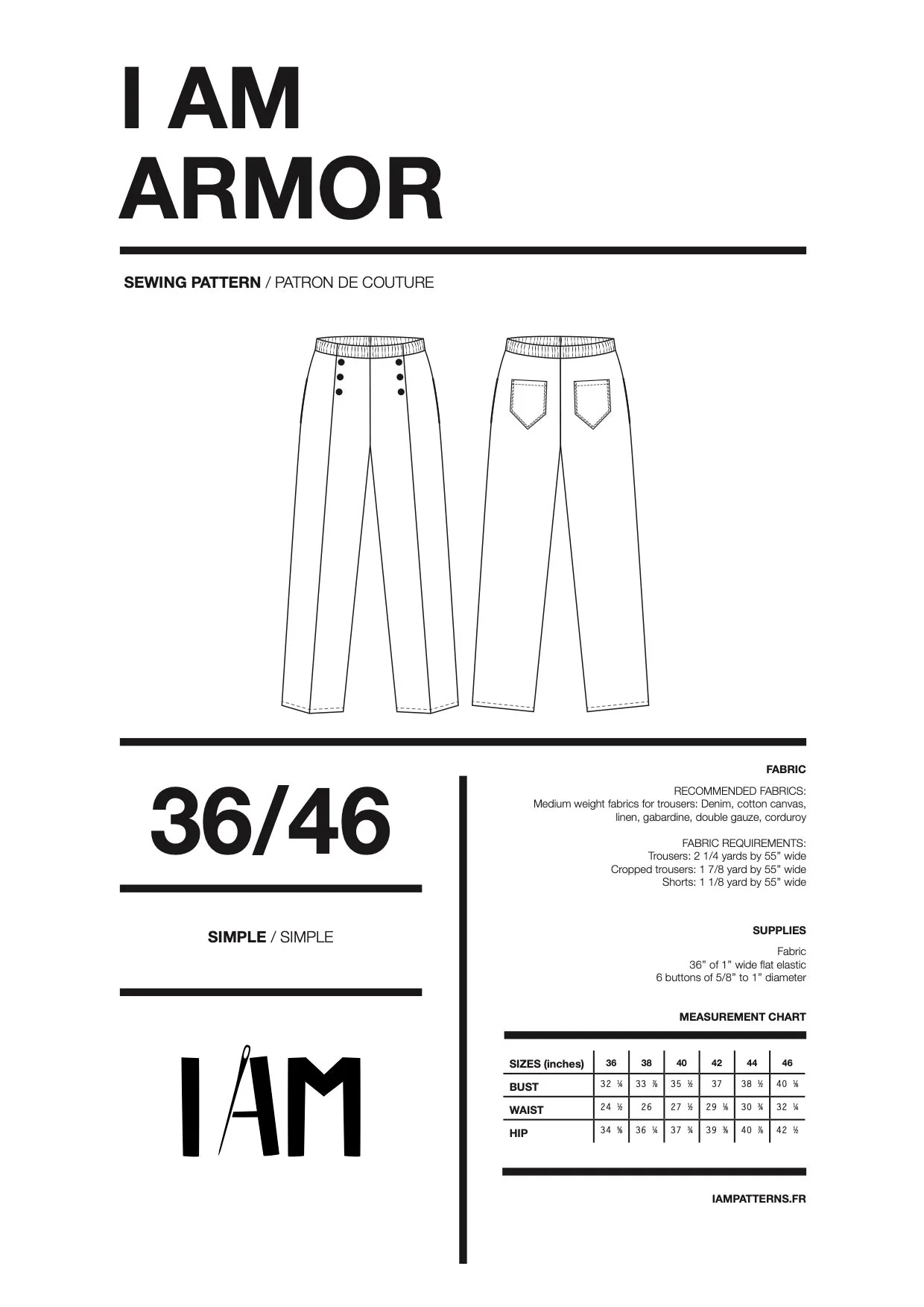I am ARMOR - Wide-Leg Trouser Pattern -  I AM PATTERNS - Image 20