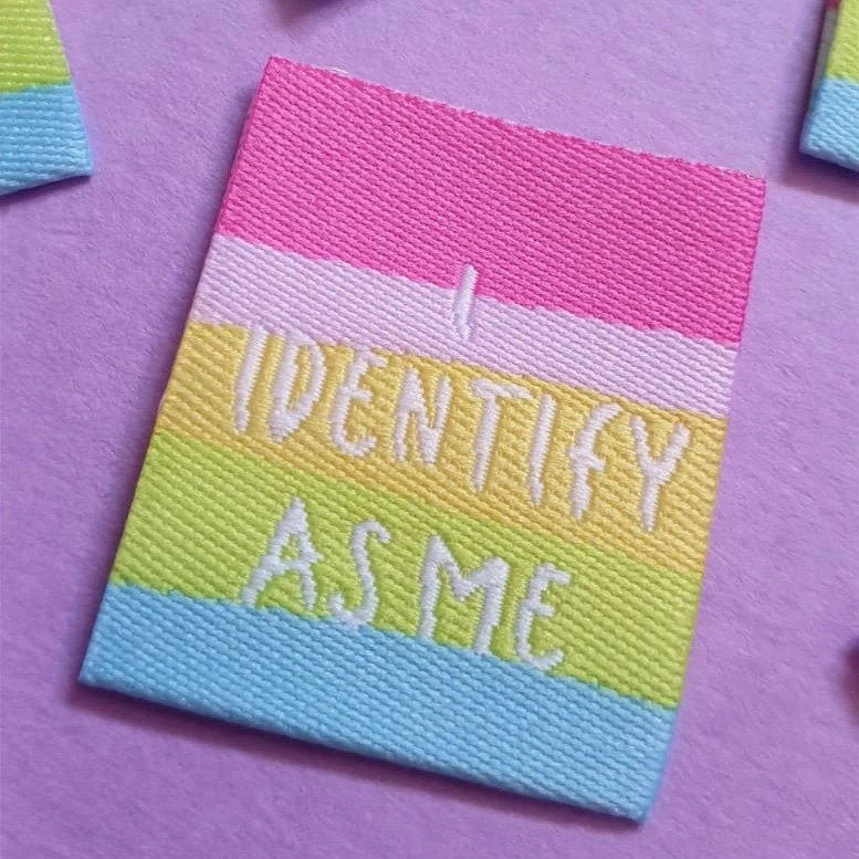 "I IDENTIFY AS ME" LGBTQ+ Woven Label Pack - Sew Anonymous - Image 3