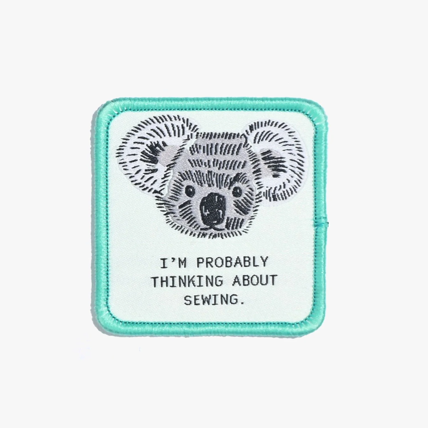"I'm Probably Thinking About Sewing/Koala" - Iron On Patch - Kylie And The Machine - Image 2