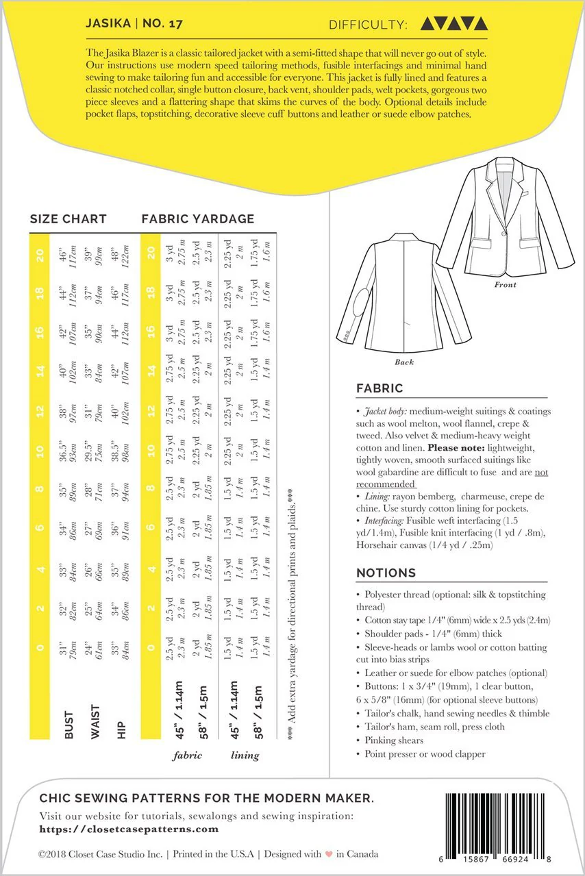 Jasika Blazer Pattern - Closet Core Patterns - Image 3
