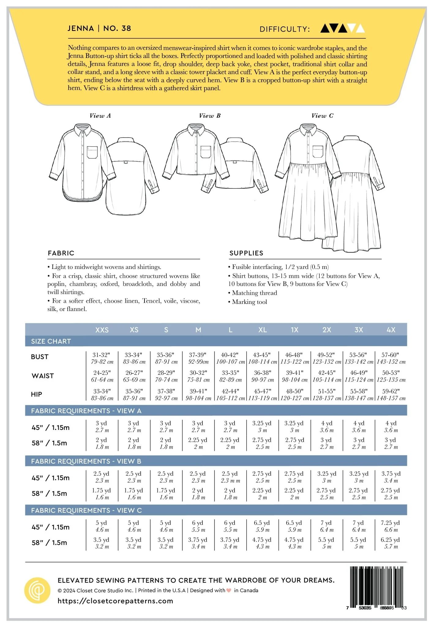Jenna Shirt + Shirtdress - Closet Core Patterns - Image 34