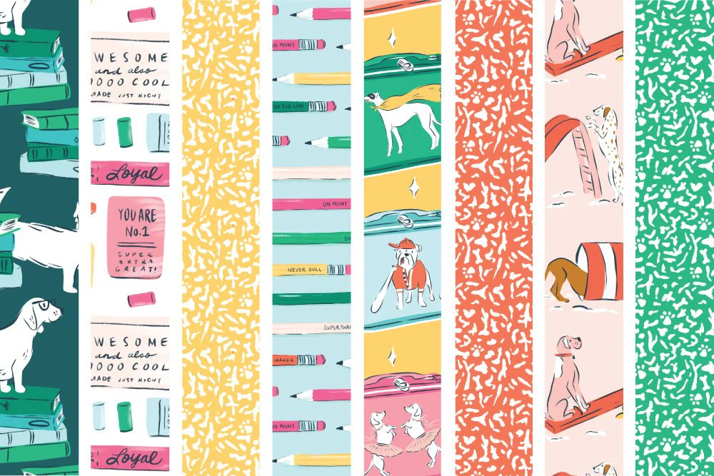 K9 Composition Book - Green - Teacher's Pet - Krissy Mast - Cloud 9 Fabrics - Poplin - Image 4