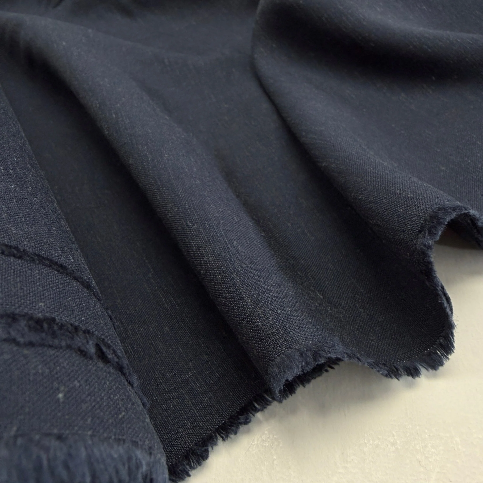 Linen + Viscose + Cotton Mix - Darker Navy