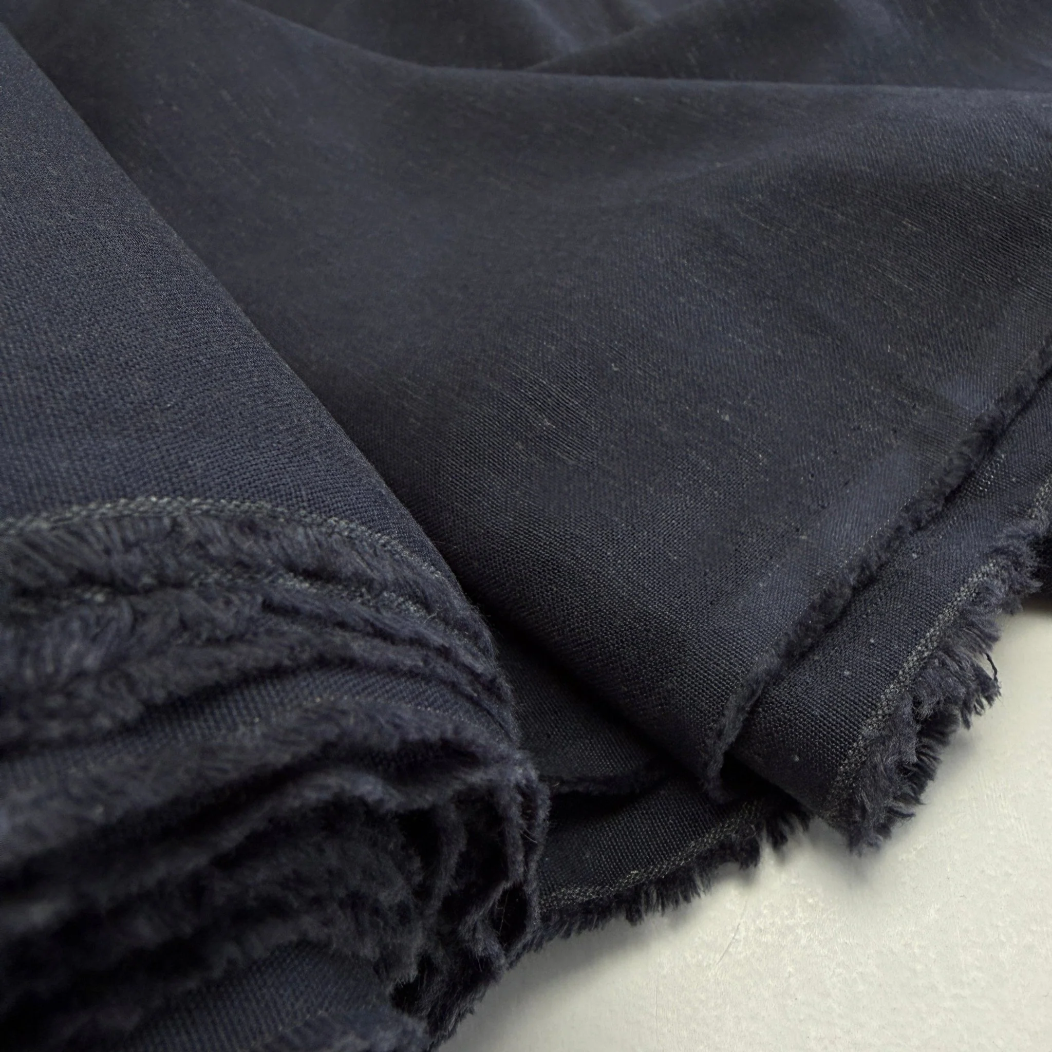 Linen + Viscose + Cotton Mix - Deepest Ocean
