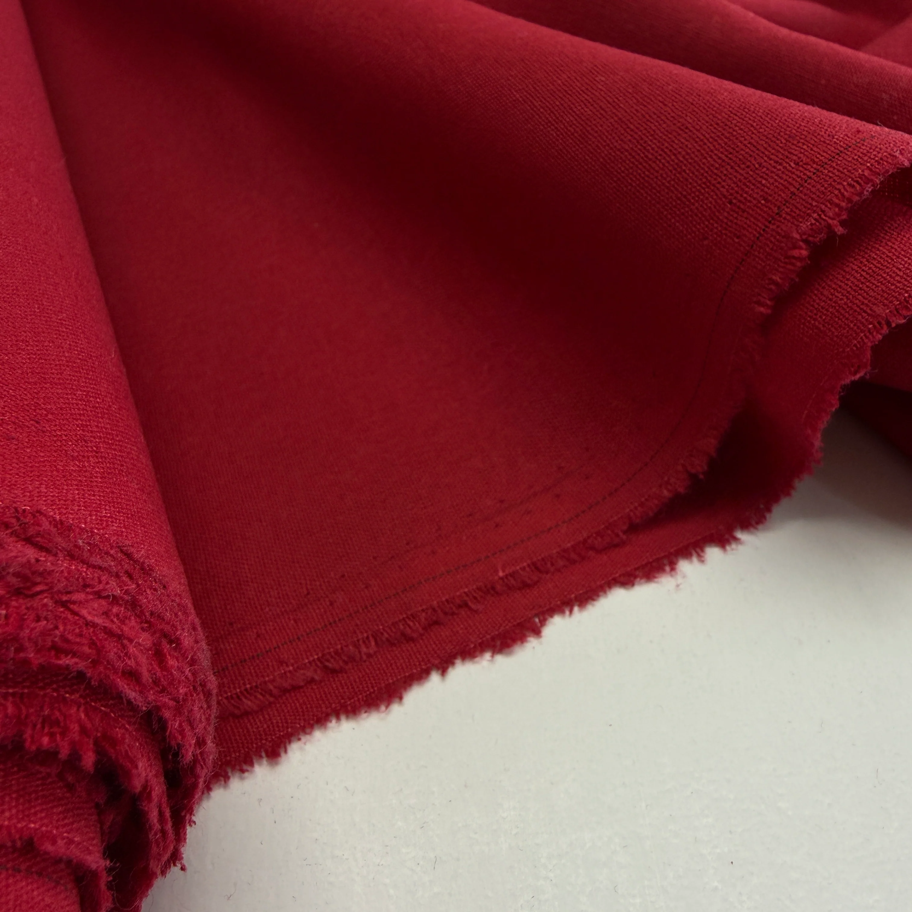Linen + Viscose + Poly Mix - Ruby Red