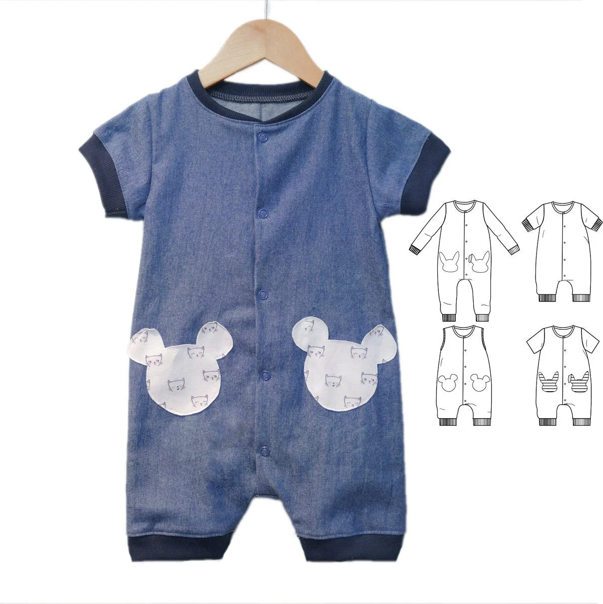 Lisboa Jumpsuit / Playsuit Sewing Pattern - Baby 6M/4Y - Ikatee - Image 3