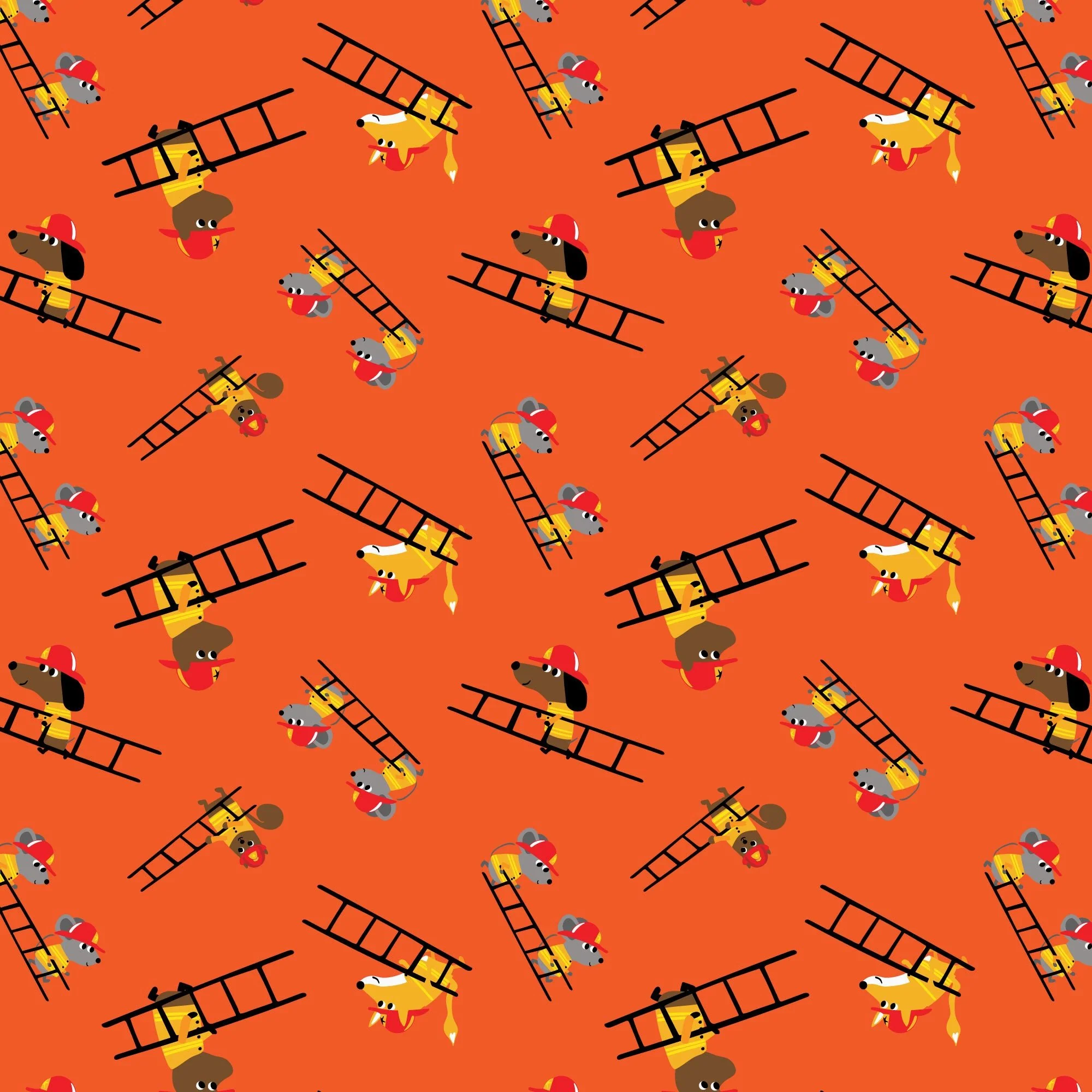 Little Ladders - Fire! Fire! Fire! - Loo McNulty - Cloud 9 Fabrics - Poplin - Image 3