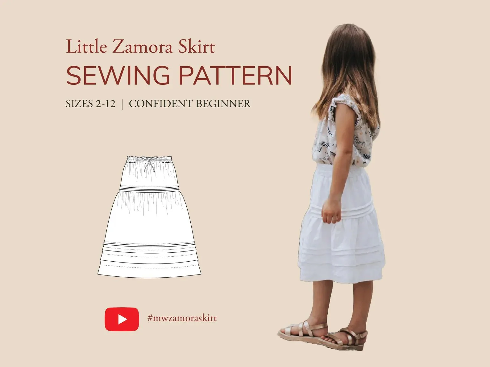 LITTLE ZAMORA Kids Midi Skirt PDF Sewing Pattern - Madswick - Image 9