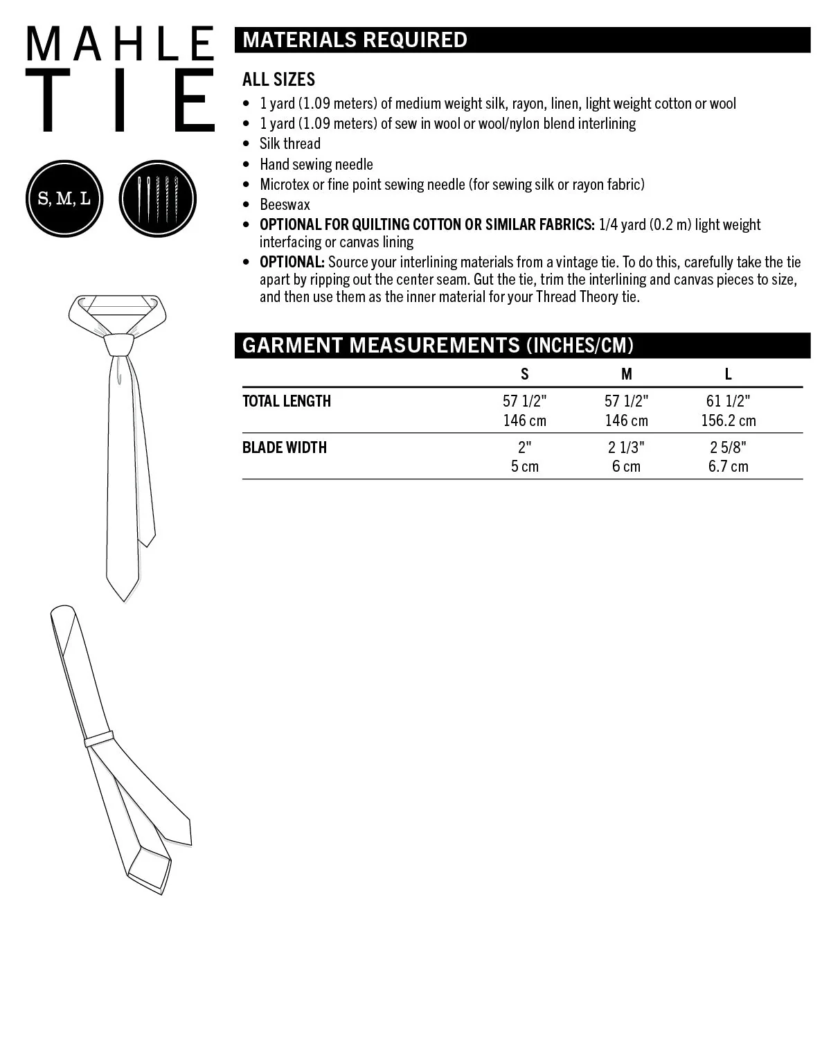 Mahle Tie PDF Sewing Pattern - Thread Theory - Image 53