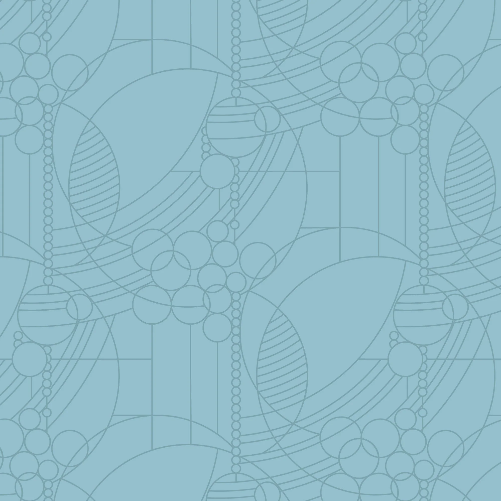March Balloons - Water - FLW Tone On Tone - Frank Llyod Wright - Cloud 9 Fabrics - Poplin - Image 3
