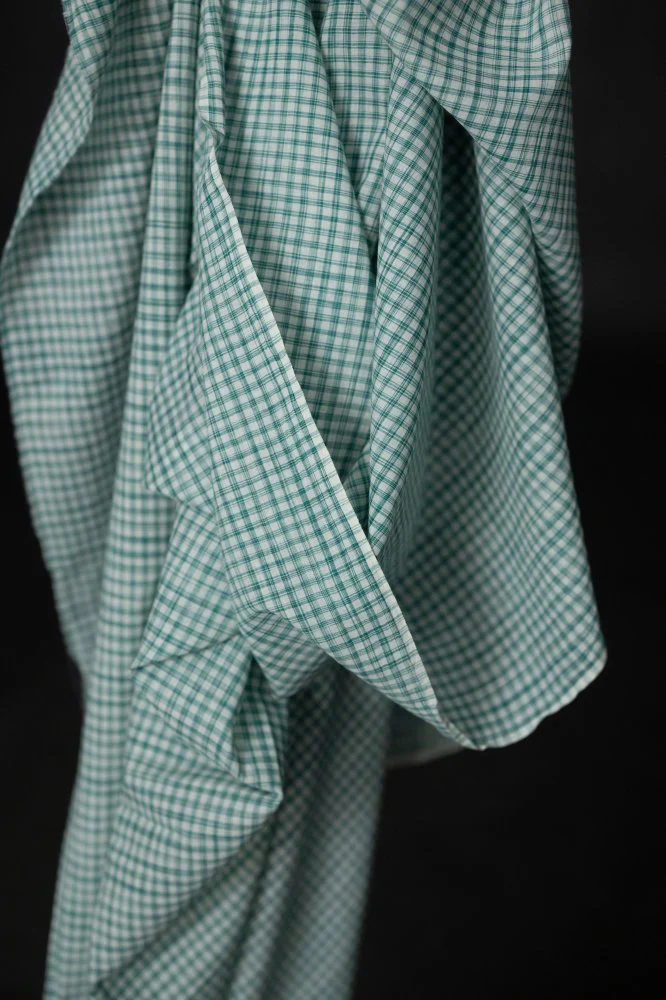 Marley Green Check Handwoven Indian Cotton - Merchant & Mills - Image 3