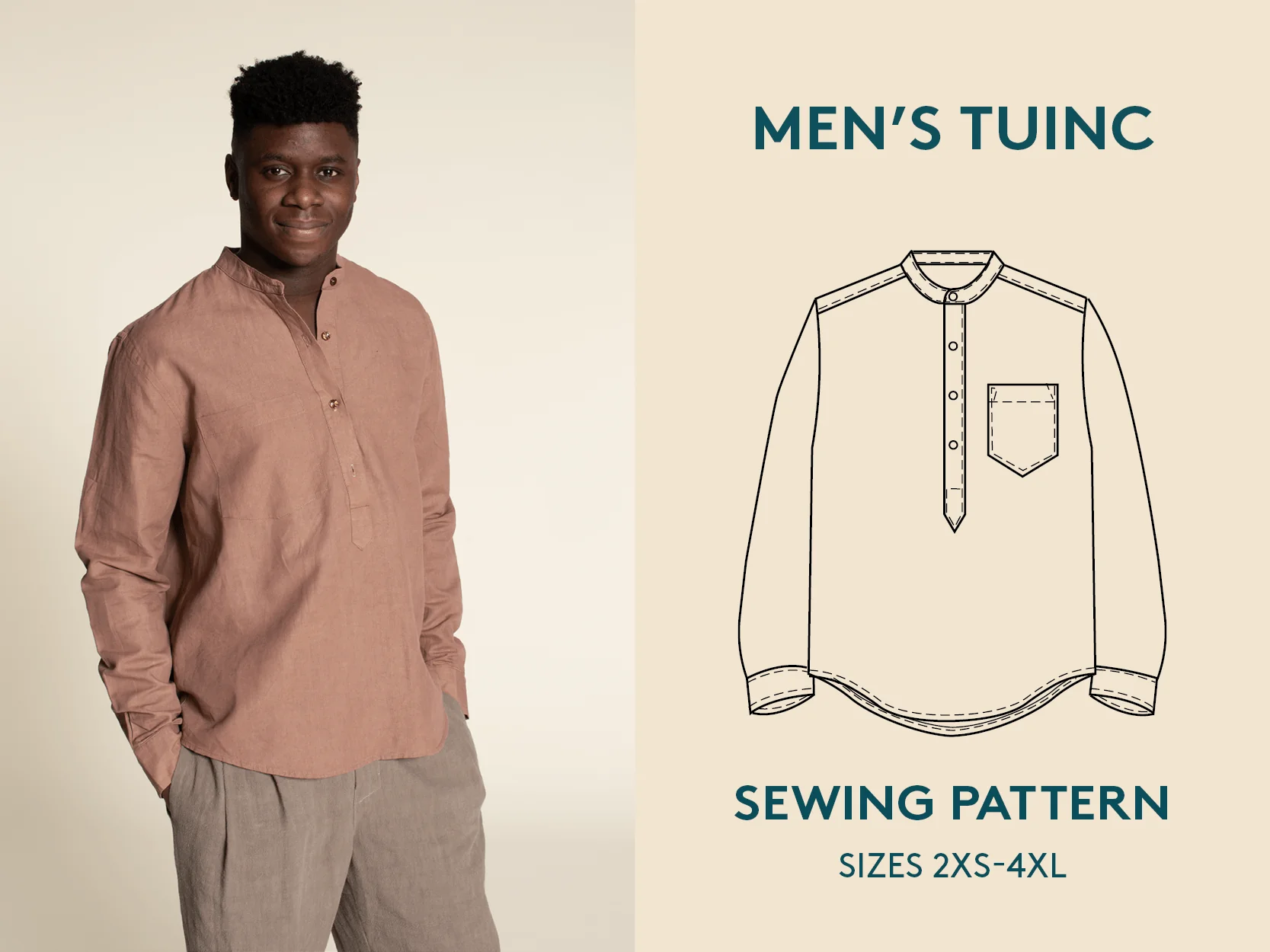 Mens Tunic Paper Pattern - Wardrobe by Me - Image 9