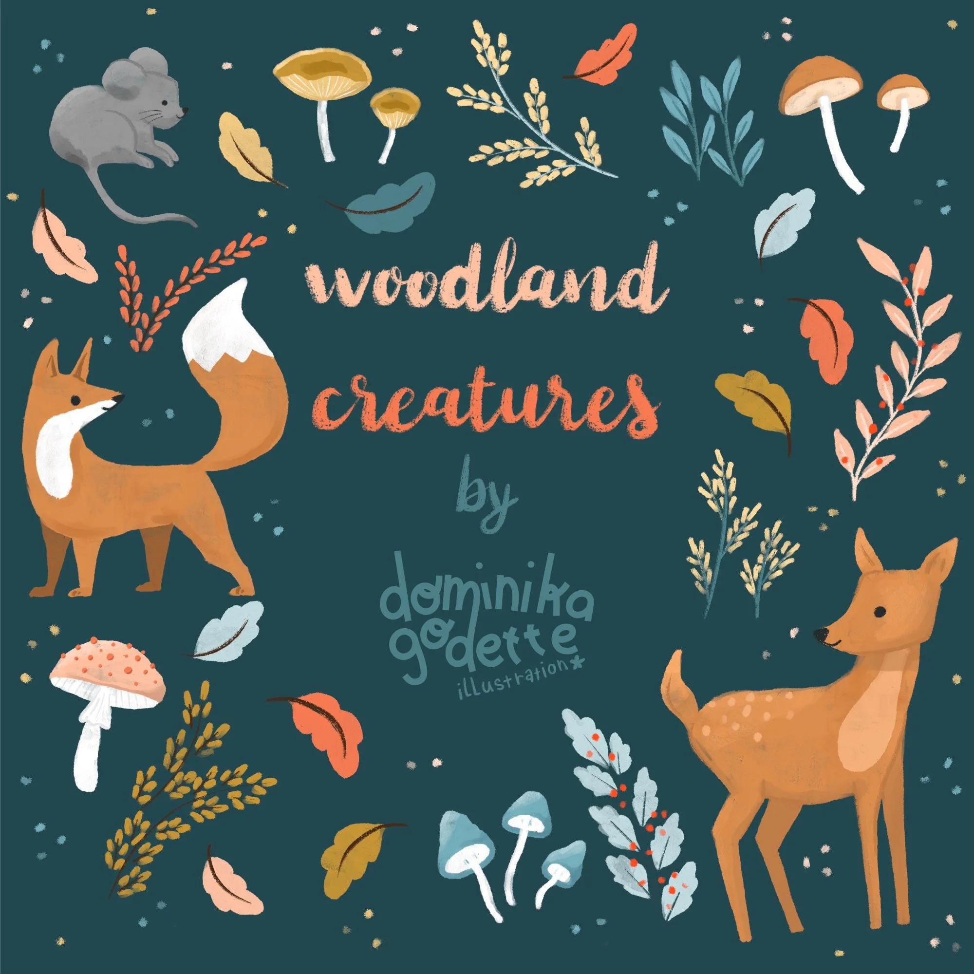 Mouse Meadow - Woodland Creatures - Dominika Godette - Cloud 9 Fabrics - Poplin - Image 3