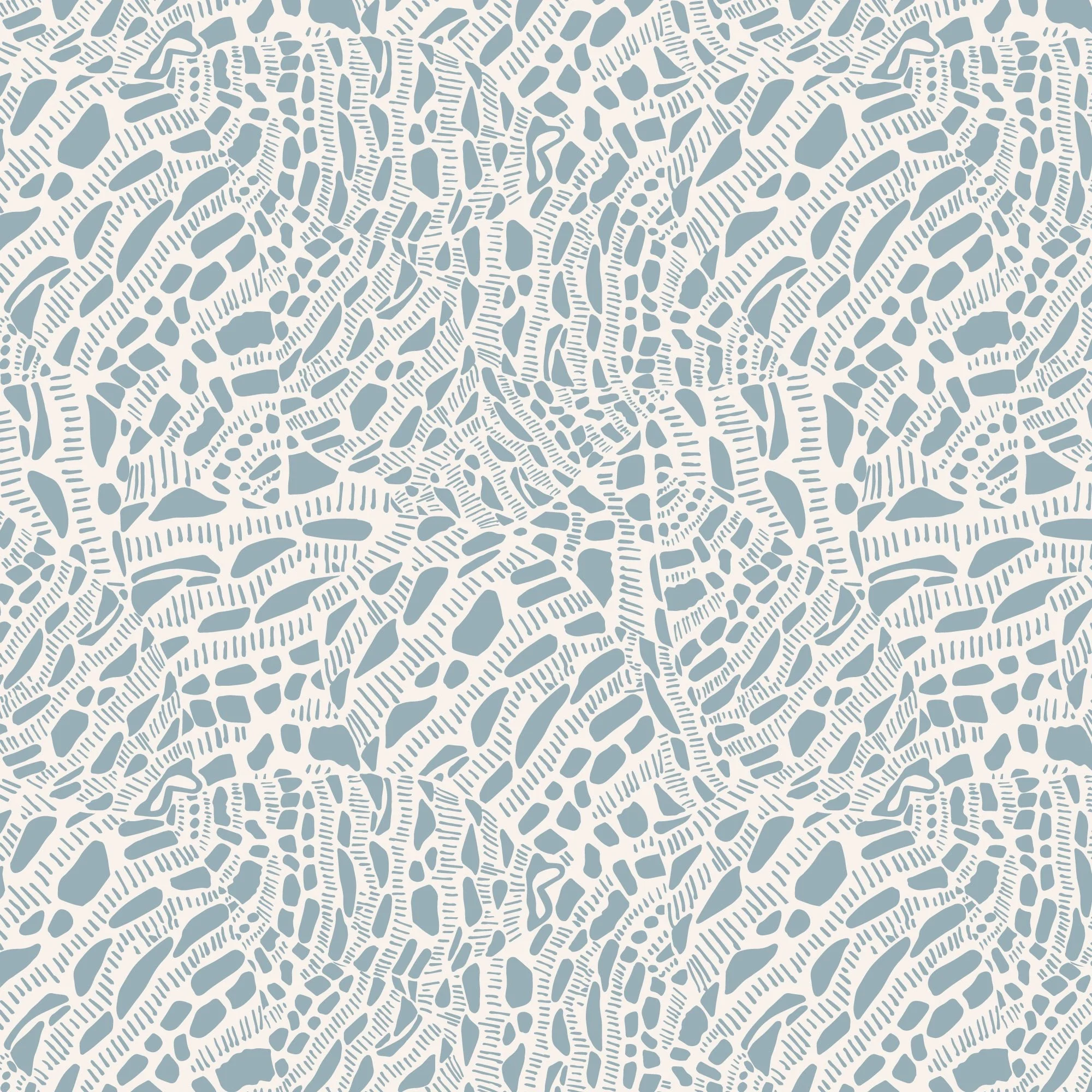 Neverending - White / Dusty Blue - Seashell Serenade - Jayme Murray - Cloud 9 Fabrics - Poplin - Image 3
