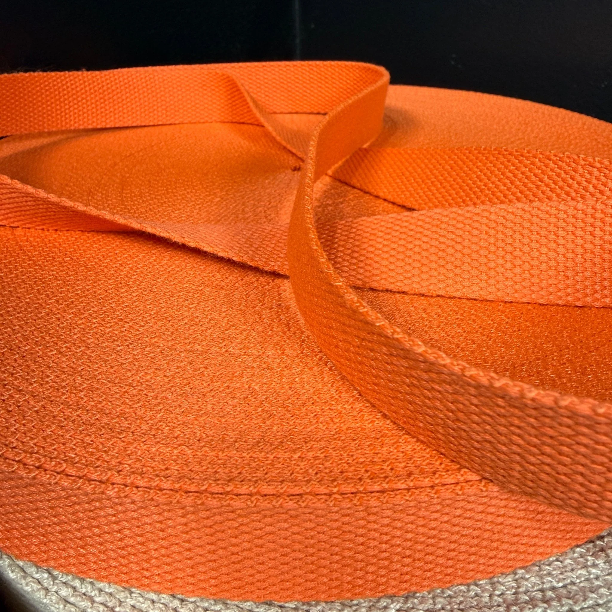 1" Organic Cotton RPET Webbing - Pop Orange