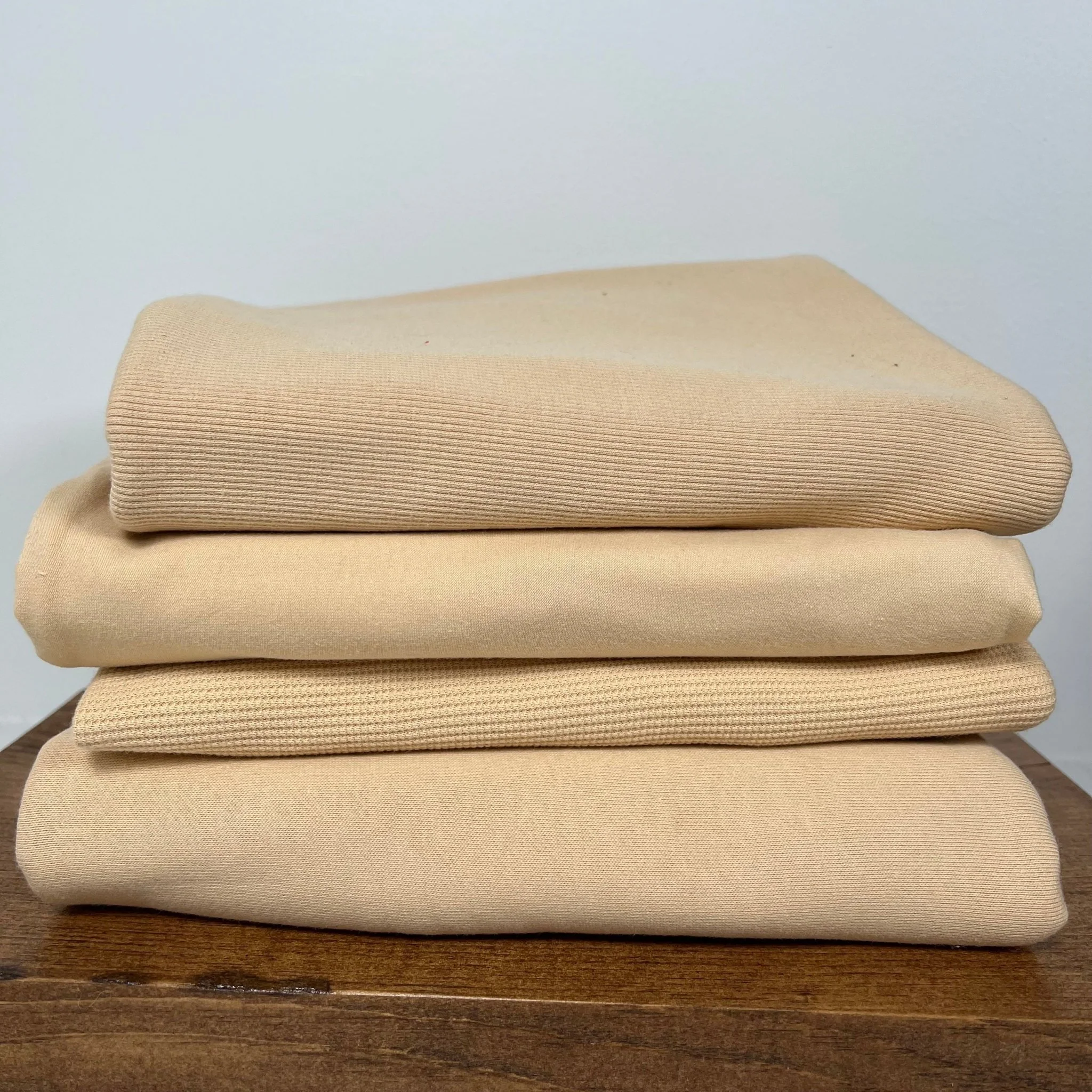Organic Cotton Fleece 340gsm - Almond Buff - Image 2
