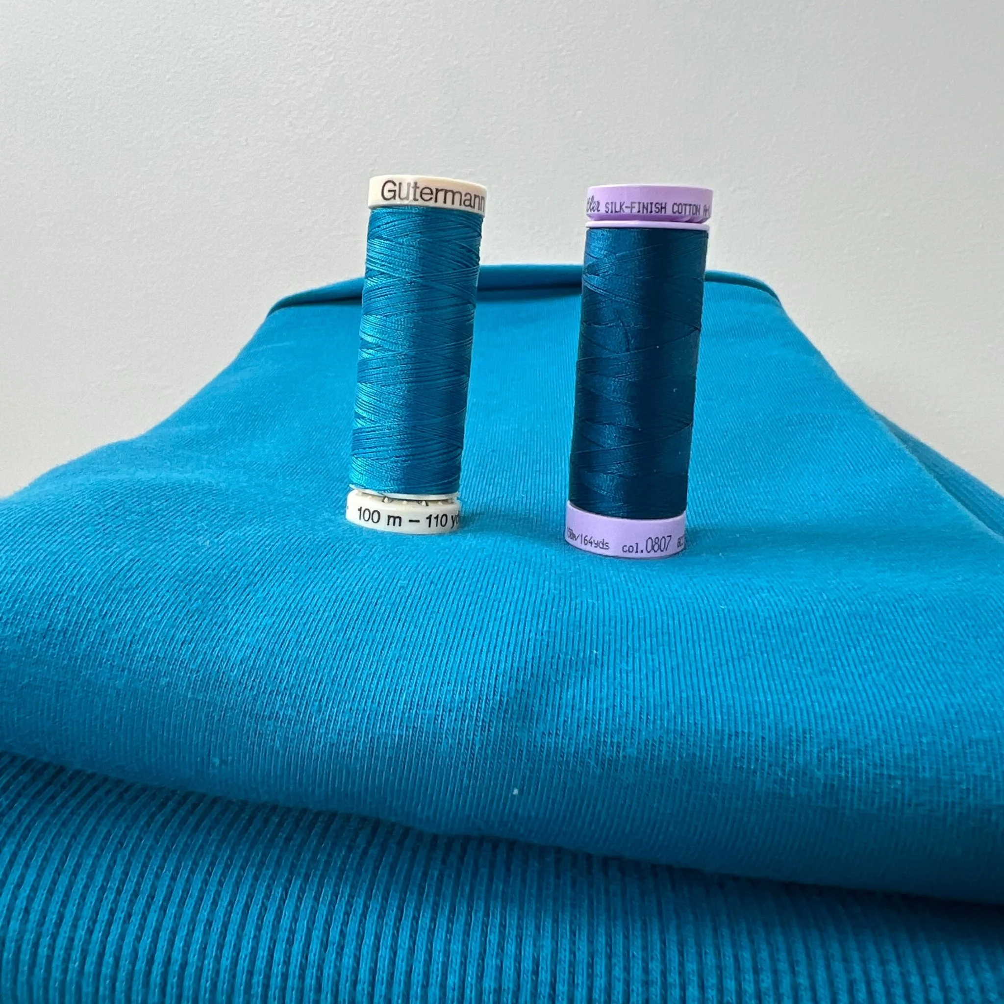 Organic Cotton Stretch Jersey 200gsm - Seaport Blue - Image 4