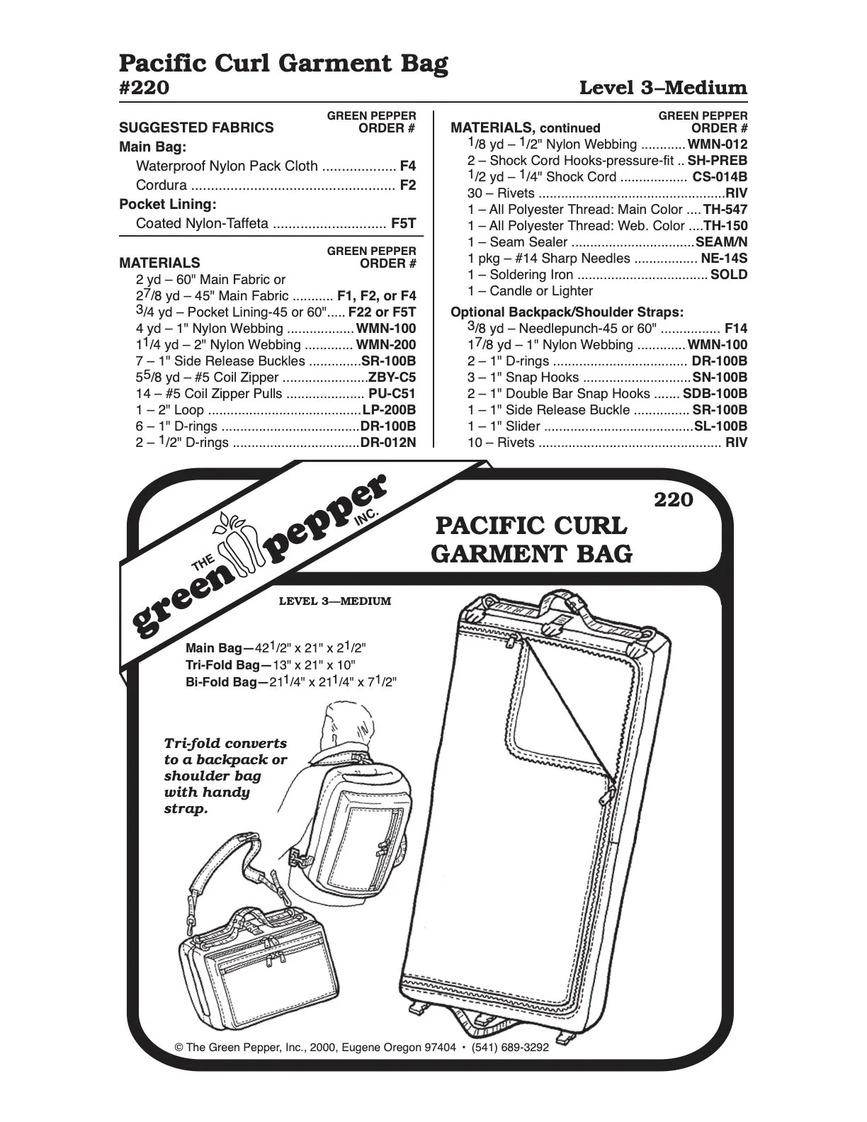 Pacific Curl Garment Bag Pattern - 220 - The Green Pepper Patterns - Image 2