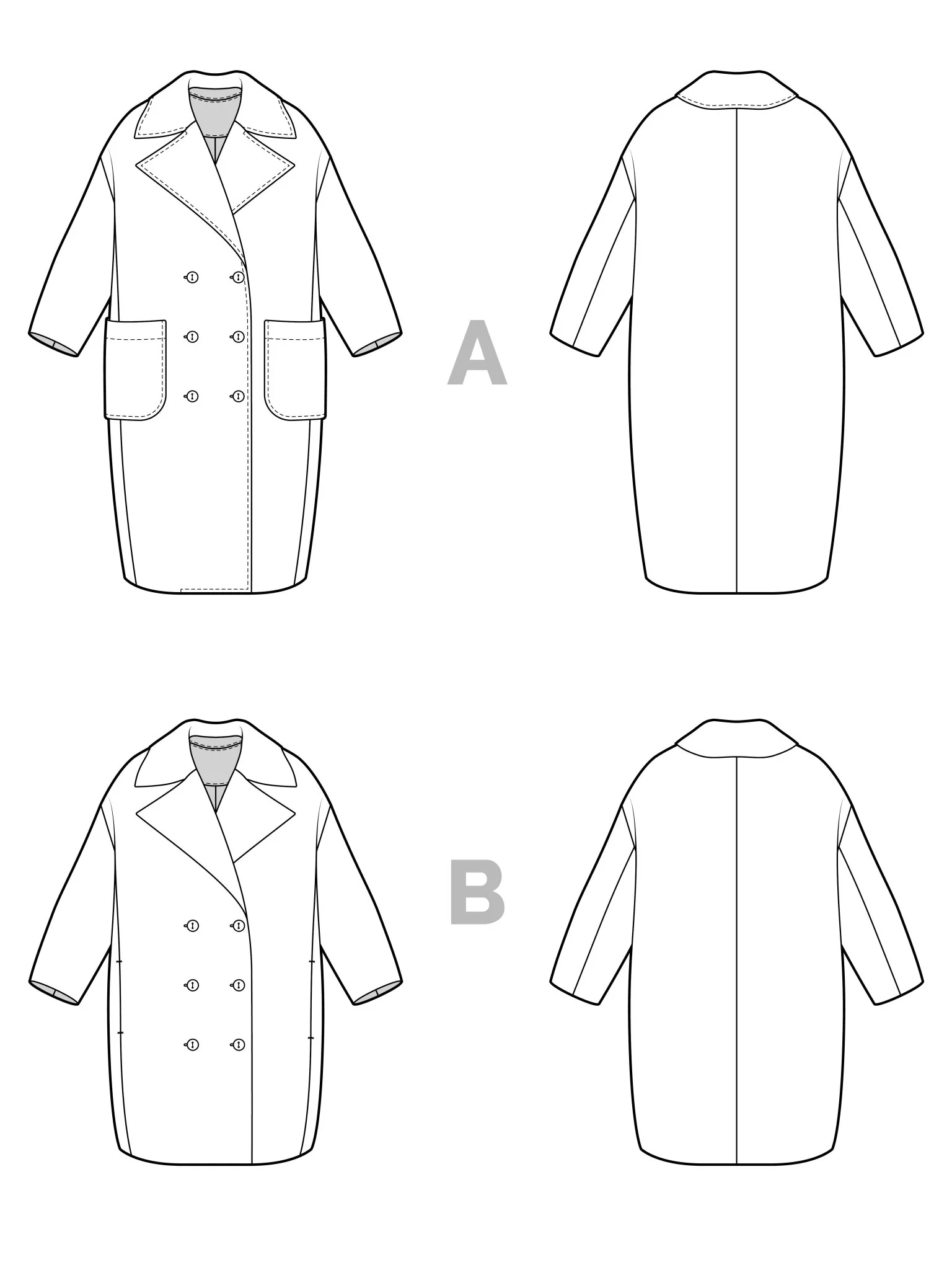 Phoebe Double-Breasted Coat Pattern - Closet Core Patterns - Image 32
