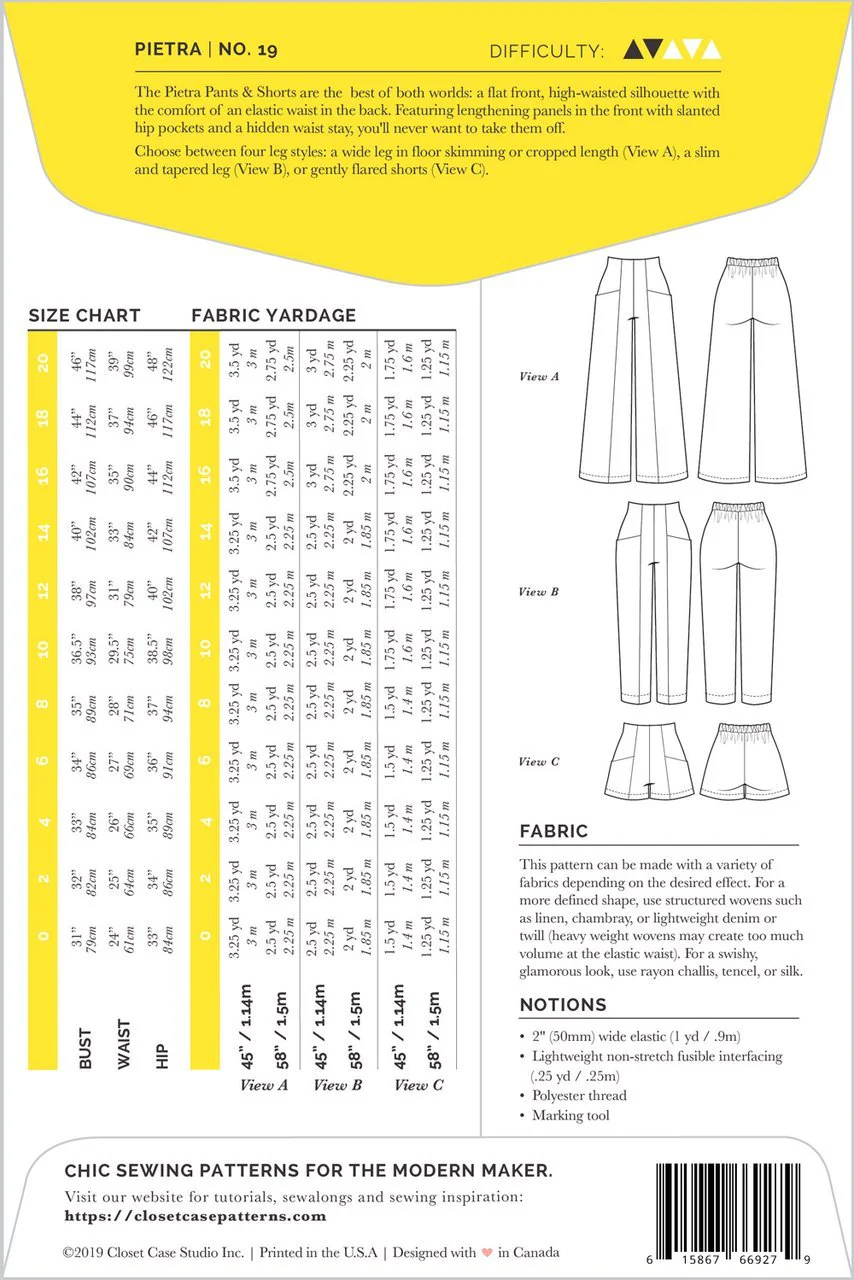 Pietra Pants & Shorts Pattern - Closet Core Patterns - Image 24