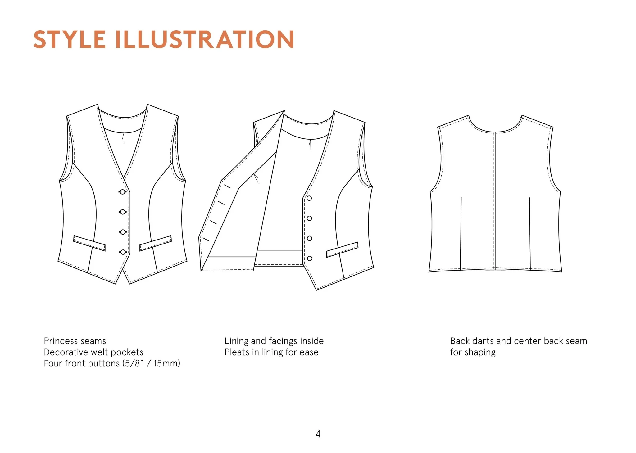 Pika Vest Womens Paper Pattern - Wardrobe by Me - Image 6