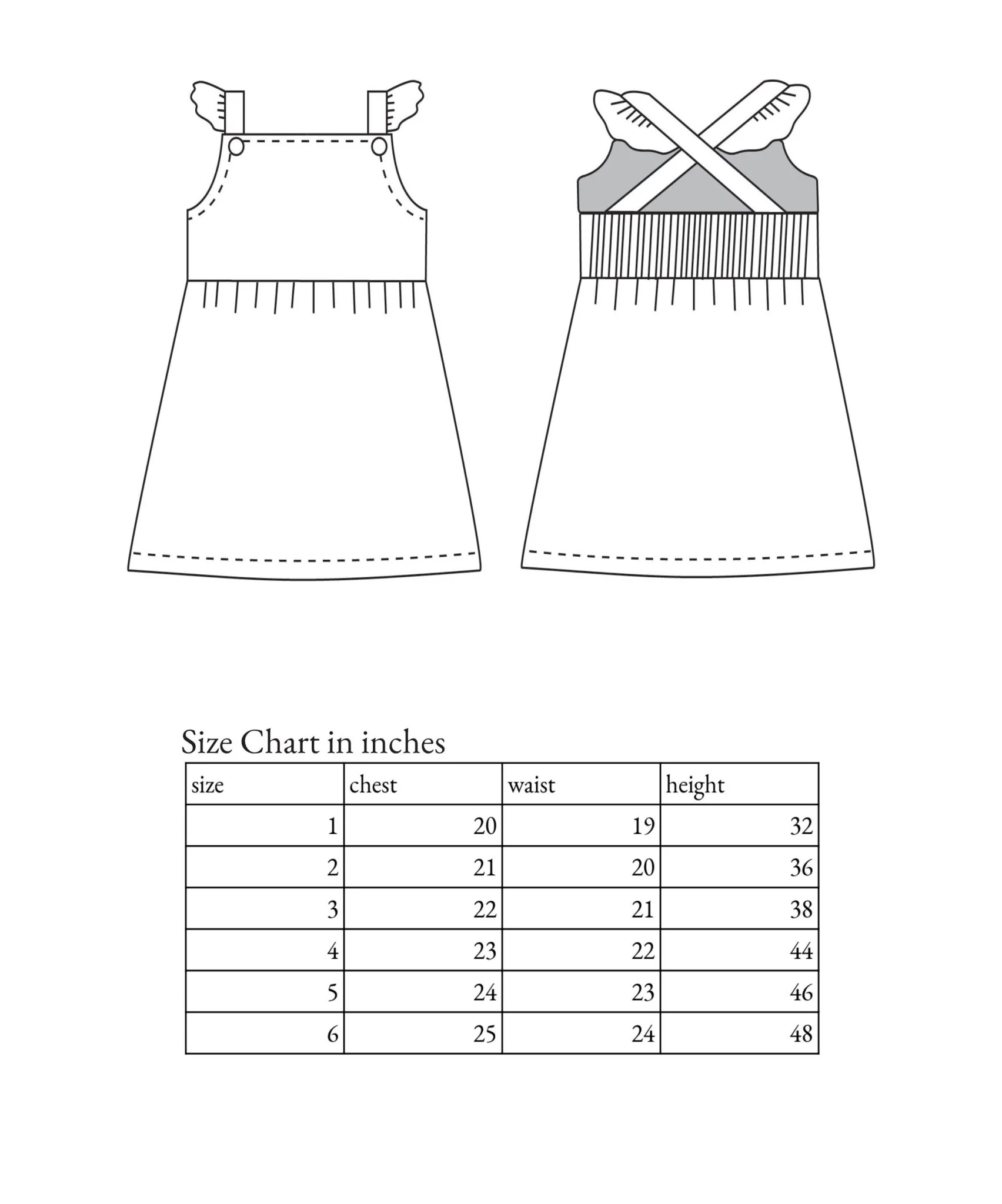 Pinafore Ruffle Dress Childrens Sewing Pattern - Fiona Hanna - Image 5