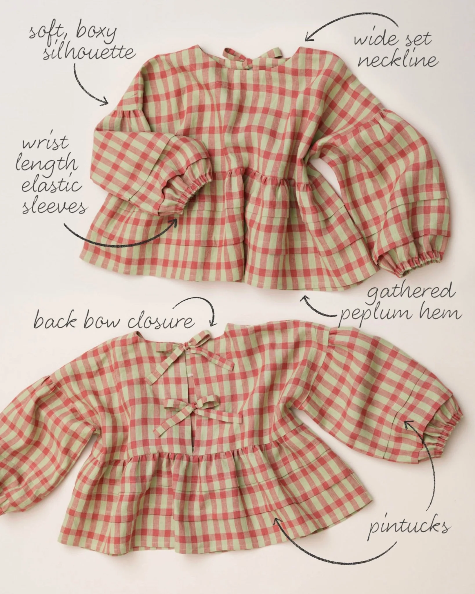 Pintuck Blouse PDF Pattern - Matchy Matchy Sewing Club - Image 3