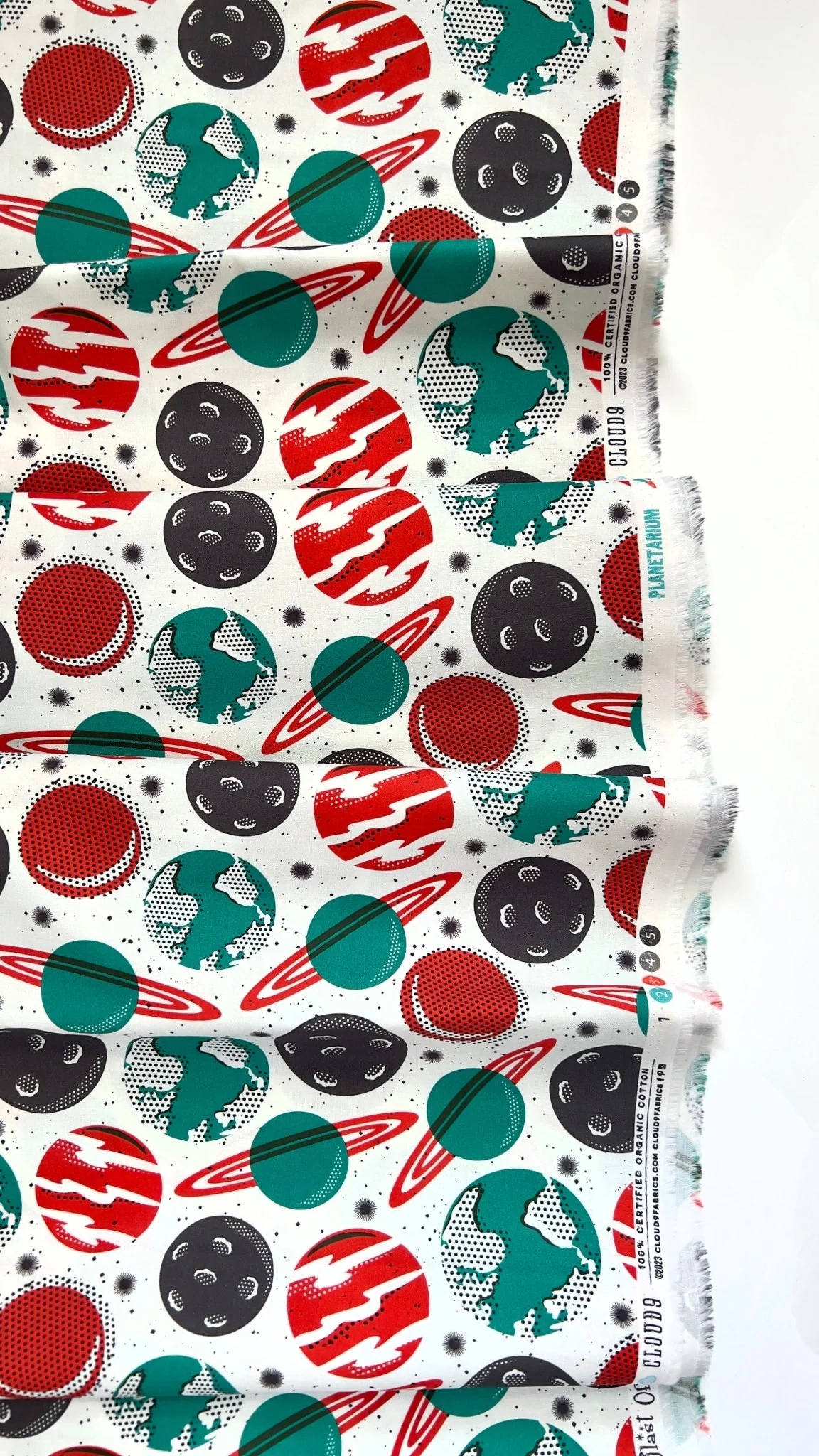 Planetarium - Ivory - Blast Off - Hang Tight Studio - Cloud 9 Fabrics - Poplin - Image 2