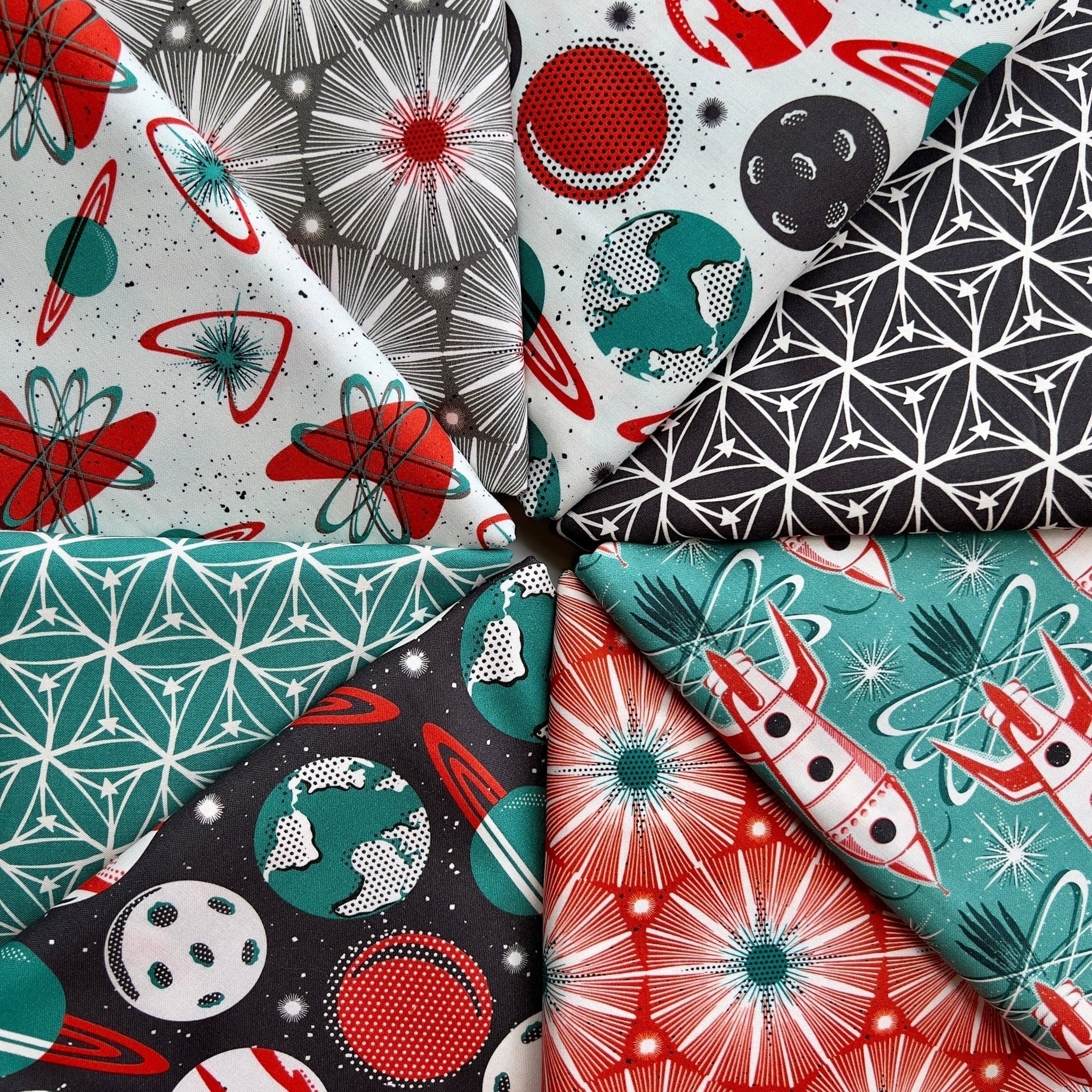 Planetarium - Ivory - Blast Off - Hang Tight Studio - Cloud 9 Fabrics - Poplin - Image 6