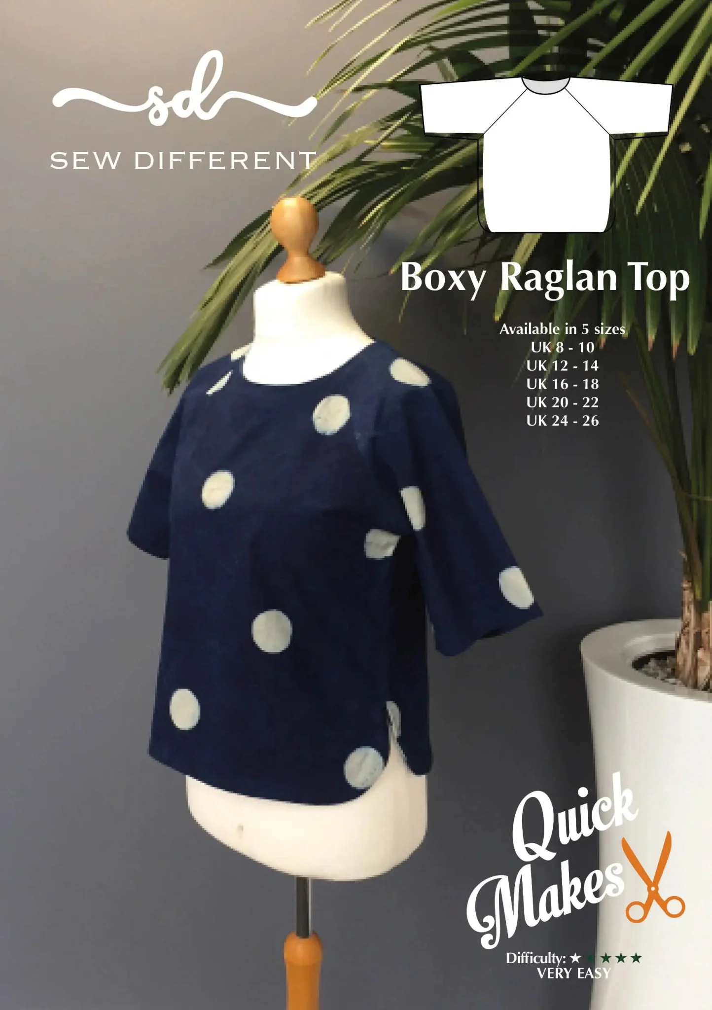 Quick Makes Boxy Raglan Top - Paper Sewing Pattern - Sew Different - Image 2