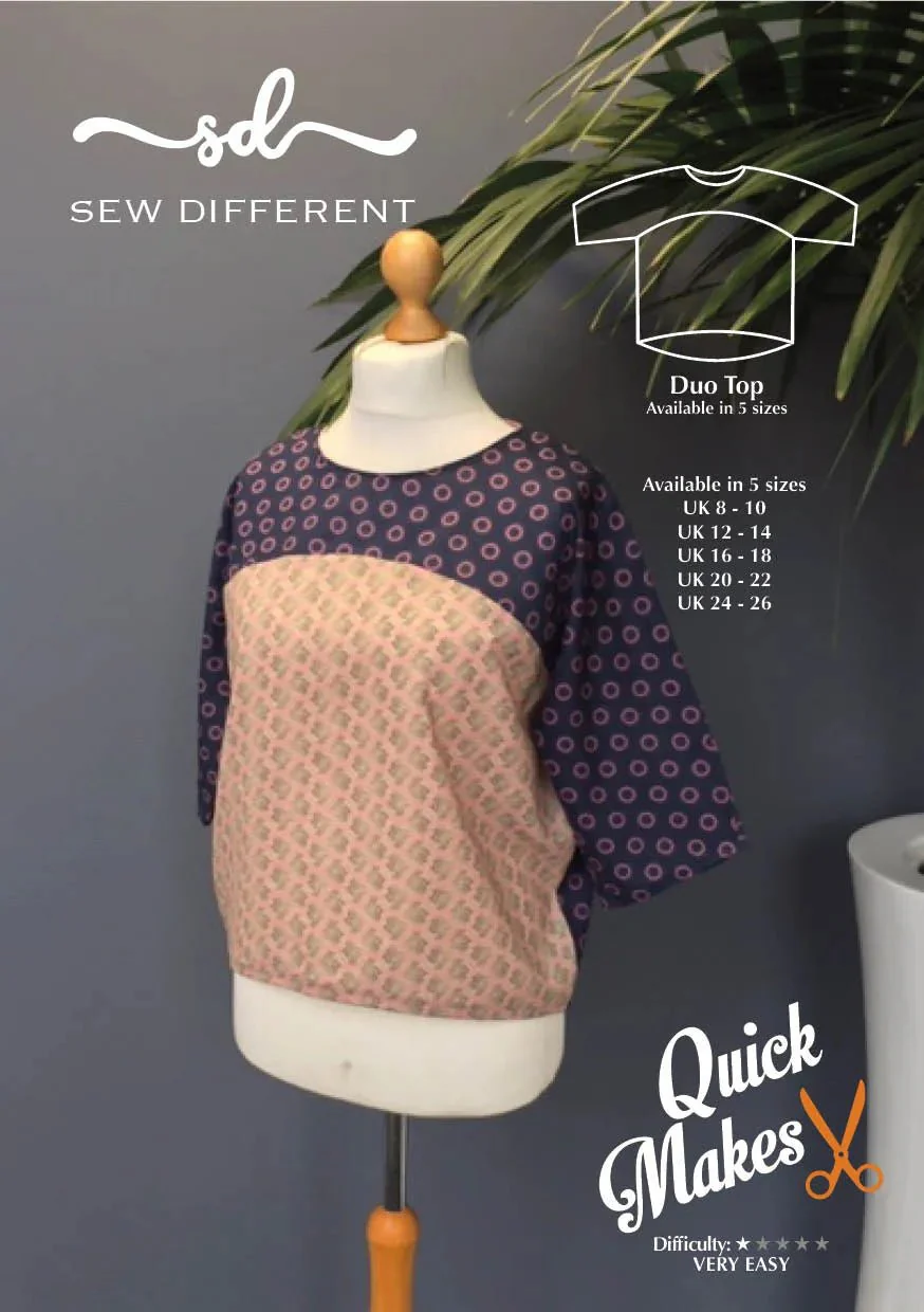 Quick Makes Duo Top - Paper Sewing Pattern - Sew Different - Image 3