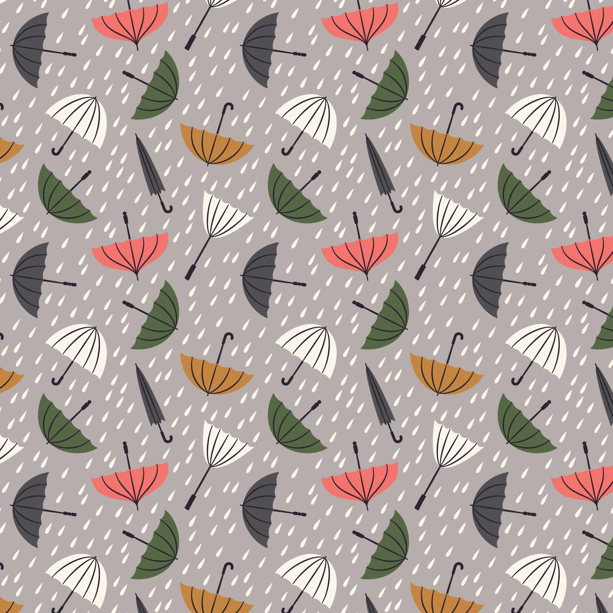 Rainy Day - Spring Showers - Ann Gardner - Cloud 9 Fabrics - Poplin - Image 3