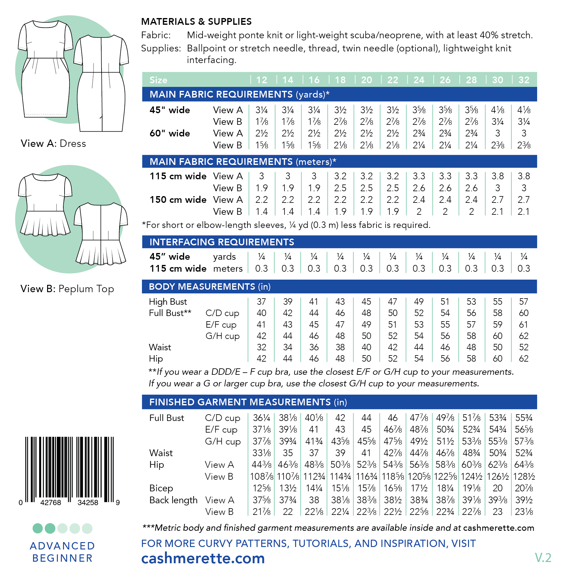 Rivermont Dress & Top Paper Pattern - Cashmerette - Image 11