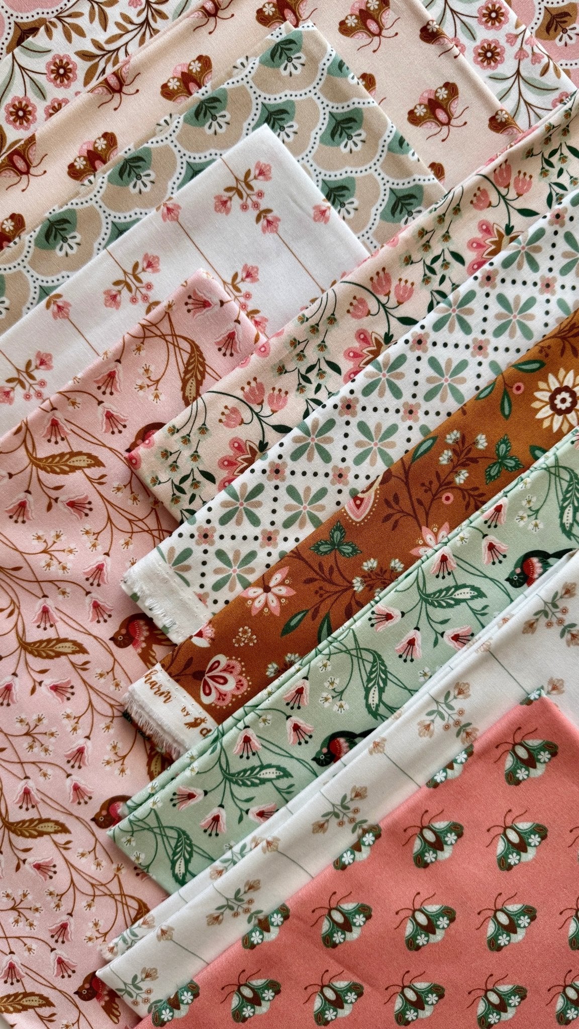 Rosie - Pink/Gold - Vintage Charm - Dots & Glory - Cloud 9 Fabrics - Poplin - Image 5