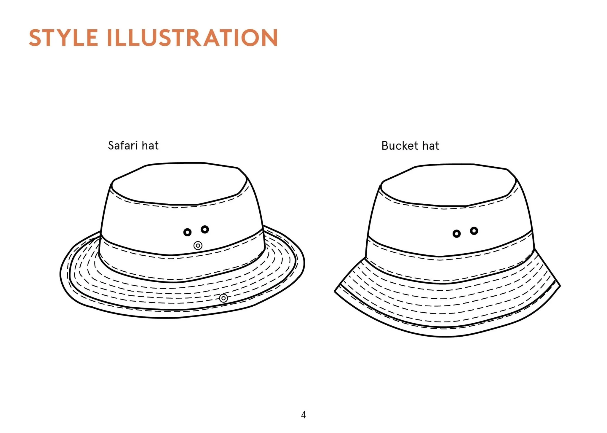 Safari Hat and Bucket Hat Unisex Paper Pattern - Wardrobe by Me - Image 9
