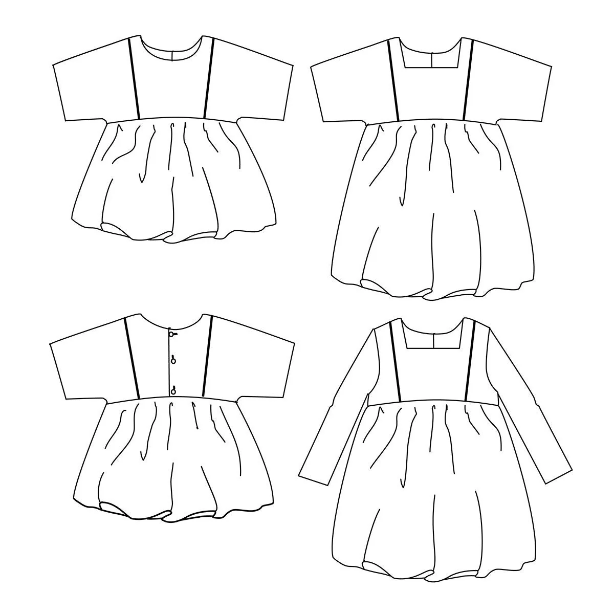 Sakura Kids Blouse/Dress Sewing Pattern - Girls 3/12 - Ikatee - Image 3