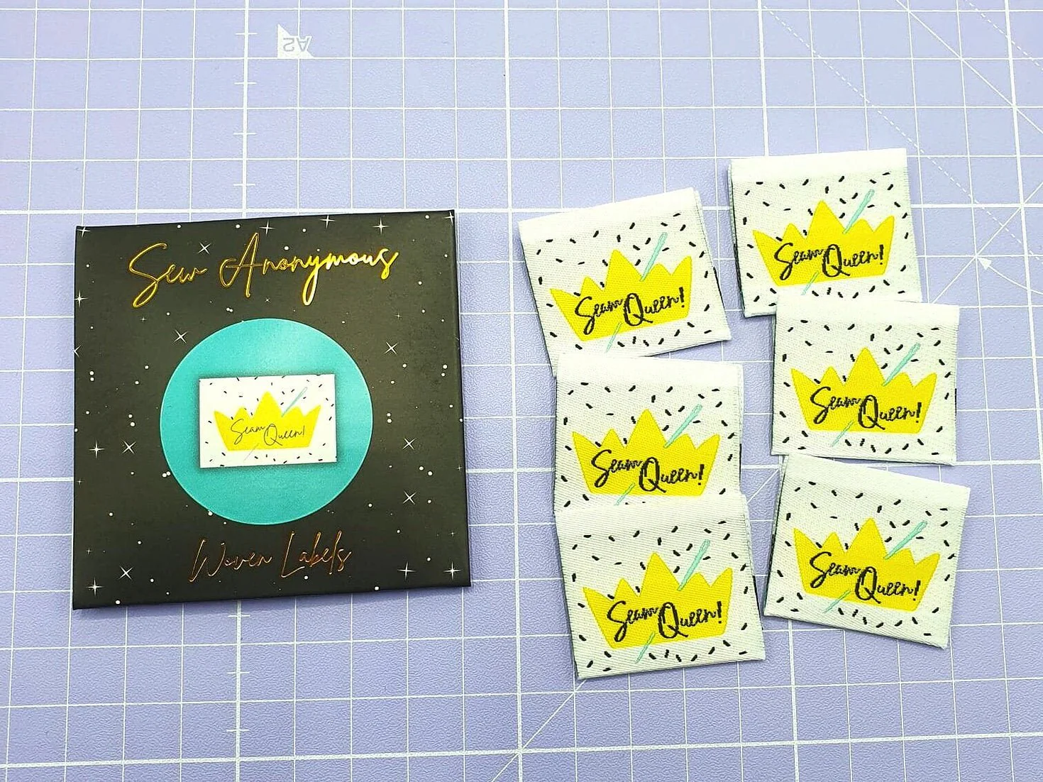 "SEAM QUEEN" Woven Label Pack - Sew Anonymous - Image 3