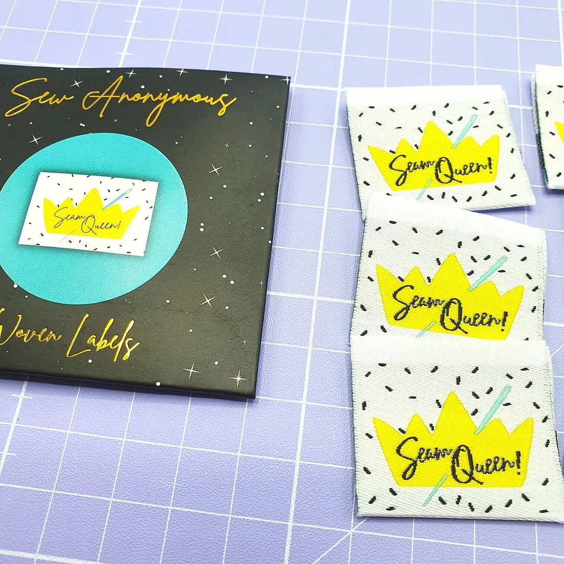 "SEAM QUEEN" Woven Label Pack - Sew Anonymous - Image 4