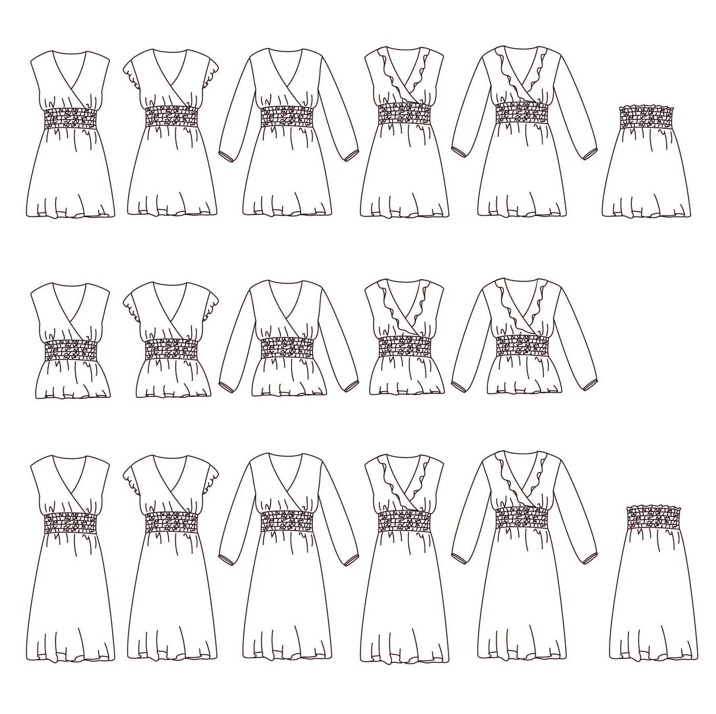 Sifnos Blouse, Dress or Skirt Sewing Pattern - Ladies 32/52 - Ikatee - Image 3