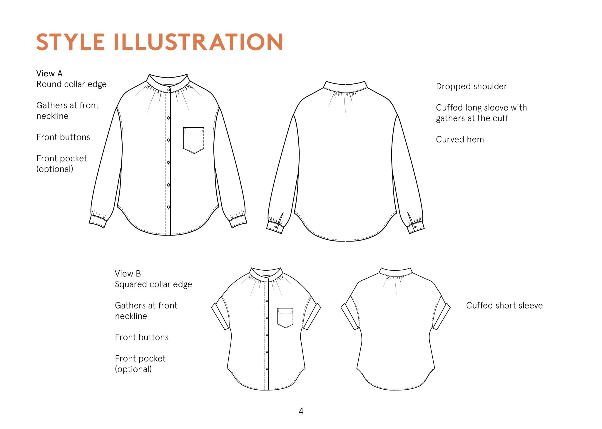 Sille Shirt Womens Paper Pattern - Wardrobe by Me - Image 9