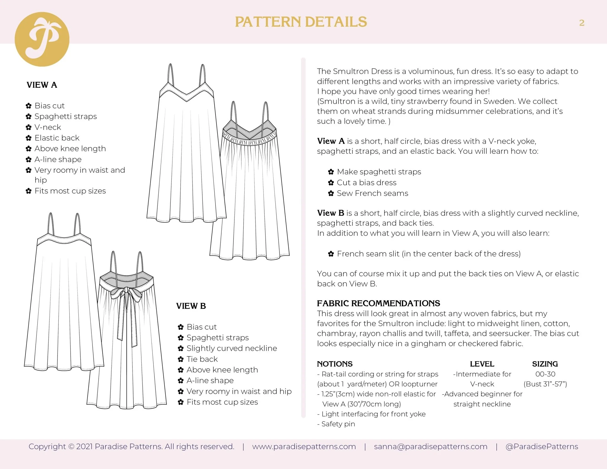 Smultron Dress PDF Pattern - Paradise Patterns - Image 14